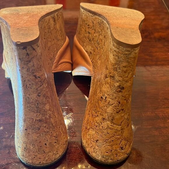 Bebe Platform Wedges Cork Tan Leather | size 6 - Picture 7 of 8